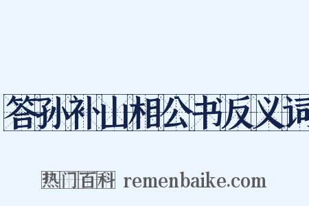 答孙补山相公书反义词是什么意思的图片